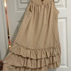 SHEIN Tan Layered Ruffle Skirt